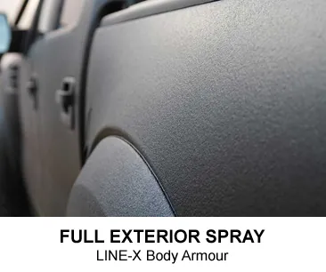 LINE-X body armour sprayed truck